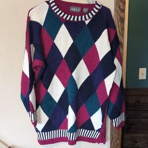 Paris Sport Club World Wide Argyle Knit Sweater